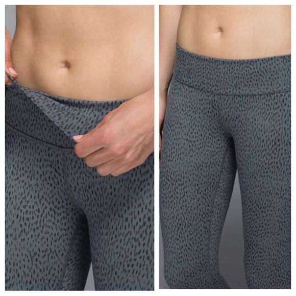 Lululemon Wunder Under Crop II Leggings Gray Dottie Dash 6 - Picture 4 of 12